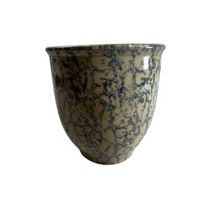 Vintage Robinson Ransbottom Spongeware Stoneware Crock 1 Quart USA Pottery